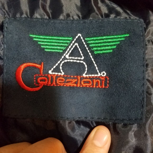 Collezioni Women's Lined Suede Leather Blue 2 Button Jacket Size M Pit to pit - Picture 6 of 7